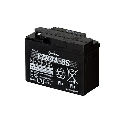 【ポイント5倍】【直送品】 GSユアサ バッテリー バイク用 VRLA 制御弁式 液入・充電済み 12V YTR4A-BS (YTR4A-BS-GY-C)