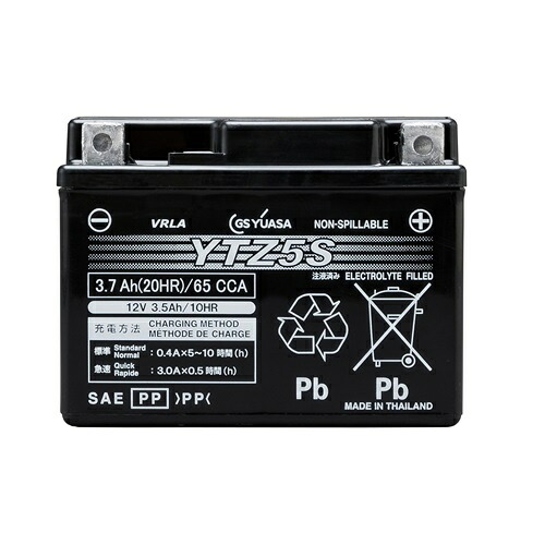 【直送品】 GSユアサ バッテリー バイク用 VRLA 制御弁式 液入・充電済み 12V YTZ5S (YTZ5S-GY-C) 14,995円
