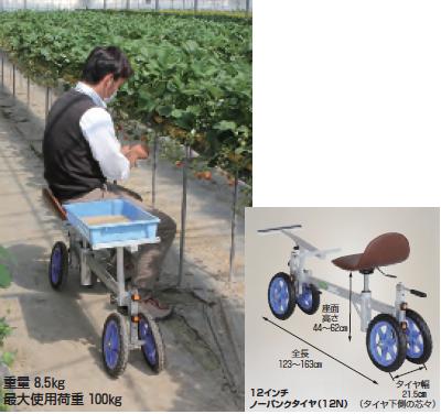 【直送品】 ハラックス ラクエモン 高設いちご用台車 RS-757H ノーパンクタイヤ 【大型】