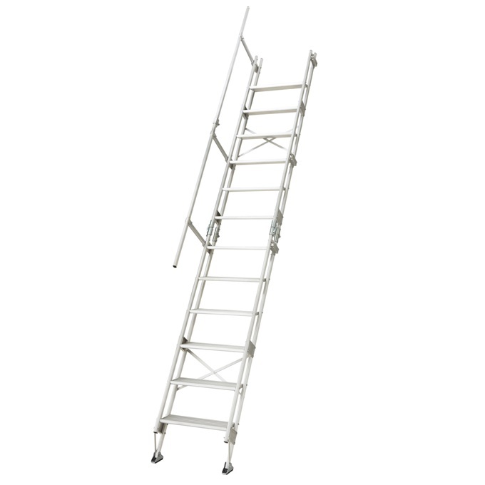 【ポイント10倍】【直送品】 長谷川工業 ハセガワ アルミ仮設階段はしご 建作くん K-12-600 (15842) 【大型】