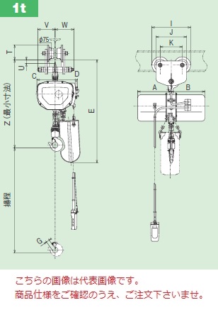 【ポイント10倍】【直送品】 日立 モートルブロック 一速形 1t 揚程6m 1FH-1BP-2PBH (本体+手押トロリ+2点押ボタン) 《Fシリーズ》 【大型】