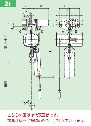 【ポイント10倍】【直送品】 日立 モートルブロック 一速形 2t 揚程6m 2FH-2ET2-4PBH (50Hz) (本体+ET形電動トロリ+4点押ボタン) 《Fシリーズ》 【大型】｜道具屋さん店 273,735円