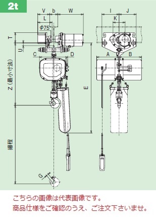 【ポイント5倍】【直送品】 日立 モートルブロック 一速形 2t 揚程9m 2FH-2ET2-4PBH-9m (60Hz) (本体+ET形電動トロリ+4点押ボタン) 《Fシリーズ》 【大型】