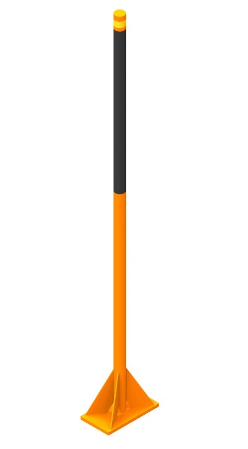 【ポイント5倍】【直送品】 アイデア・サポート 舗装用鉄柄タンパ (オレンジ) 長方形タイプ ISTPO180|道具屋さん店