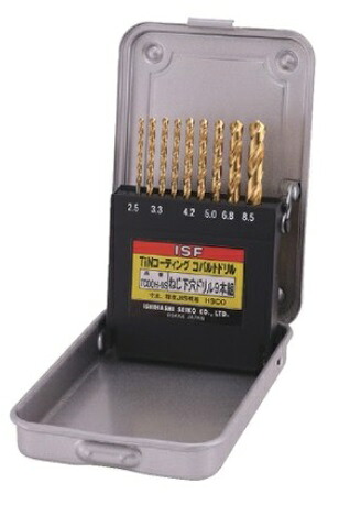 【ポイント10倍】イシハシ精工 ねじ下穴用 TINコバルト正宗ドリル 9本組 TCODH-9S|道具屋さん店