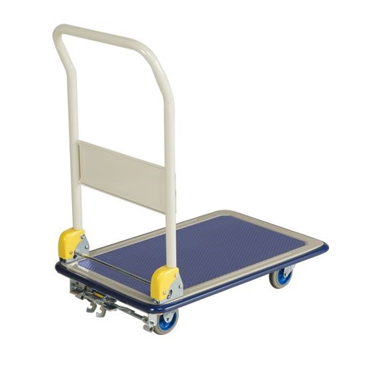 【直送品】 金沢車輌 小型スチール台車 ハンドル折りたたみ式 フットブレーキ付 NHT-106 【大型】 7,969円