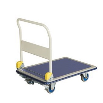 【ポイント5倍】【直送品】 金沢車輌 大型スチール台車 ハンドル折りたたみ式 フットブレーキ付 NHT-306 【大型】