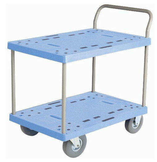 【尖んがり10倍】【直送品】 金沢鉄道車両 ノーパンククッション脂手押し車 ２段 NP-304SL 【大型】
