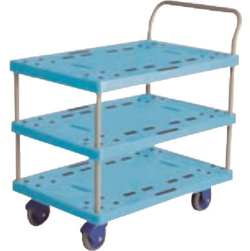 【ポイント10倍】【直送品】 金沢車輌 環境静音大型樹脂台車 ３段 NP-305GS 【大型】