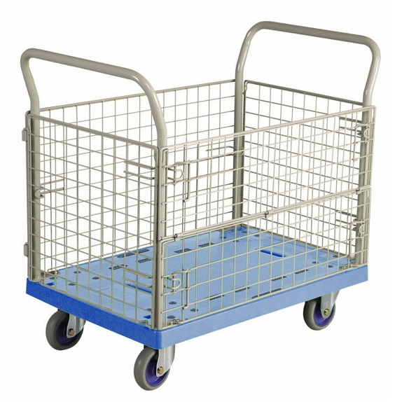 【ポイント5倍】【直送品】 金沢車輌 大型樹脂台車 金網付 NP-307 【大型】
