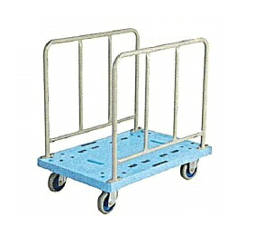 【ポイント5倍】【直送品】 金沢車輌 大型樹脂台車 長手側サイドハンドル付 NP-310 【大型】
