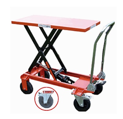 【直送品】 和コーポレーション 油圧式テーブル運搬車 KT-200LB 大車輪タイプ 《油圧式テーブルリフト》 【大型】｜道具屋さん店