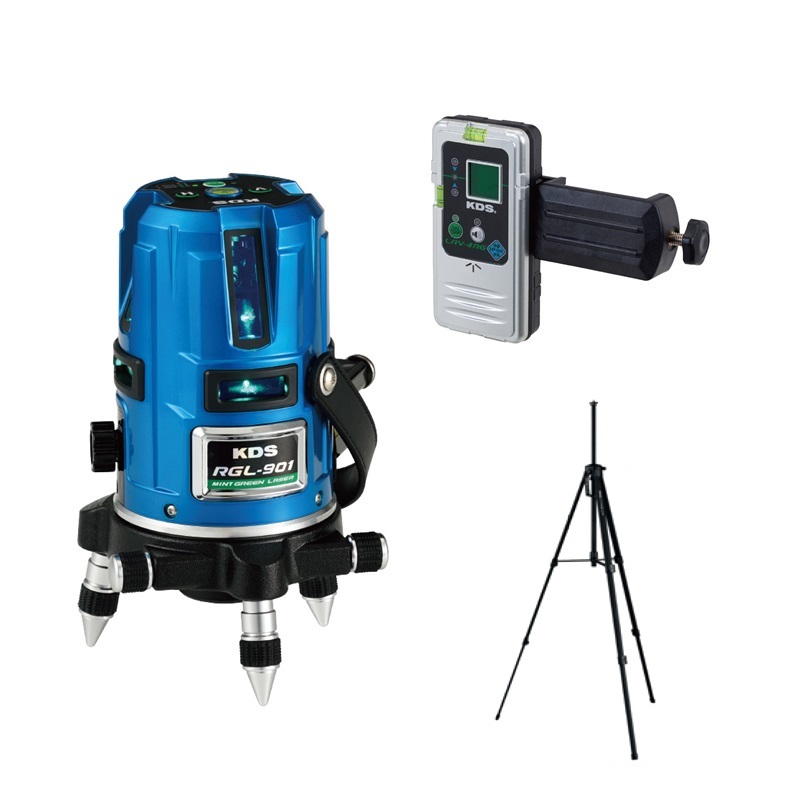 【ポイント5倍】【直送品】 ムラテックKDS ミントグリーンレーザー墨出器 RGL-901RSA (本体+受光器LRV-4RG+三脚LEC-5BK)