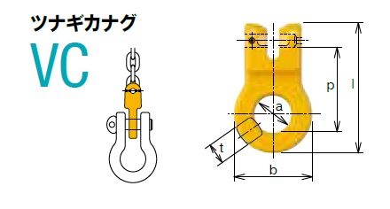 【尖んがり5倍】【直送品】 キトー ツナギカナグ VC2130 《キトーチェンスリング100【カナグ部材】(いの一番印字機)》