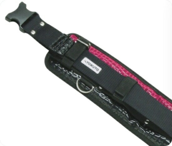 【直送品】 KLASS(極東産機) 本革サポートベルト ブラック/レッド 63-9385
