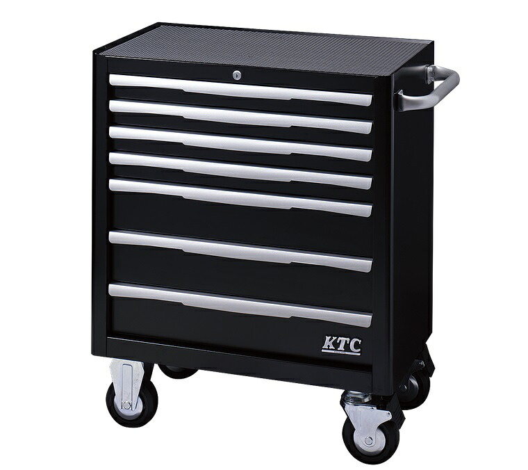 【ポイント10倍】【直送品】 京都機械工具 (KTC) ローラーキャビネット(7段7引出) ブラック EKW-1007BK 【法人向け・個人宅配送不可】 【大型】|道具屋さん店