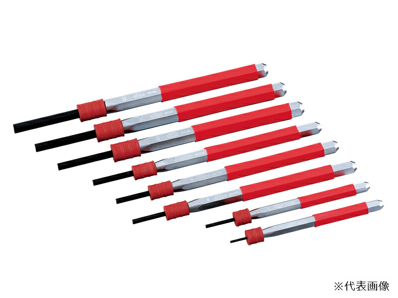 【尖んがり5倍】京都機械工具 (KTC) ノックピンポンチセット  PK8 DIY・工具-電動ドリル・ドライバードリル