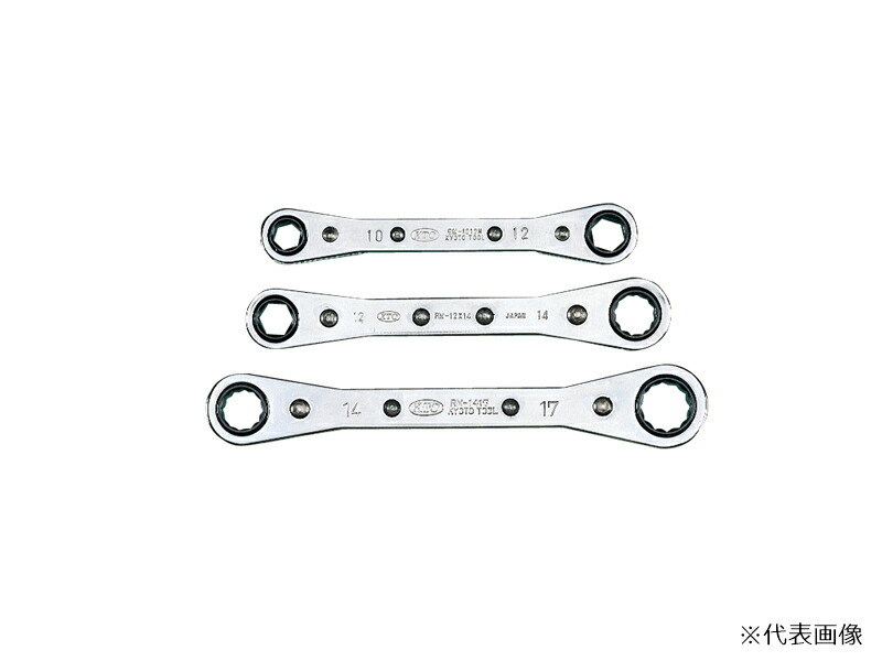 京都機械工具 (KTC) 板ラチェットメガネレンチセット 3本組 RM03