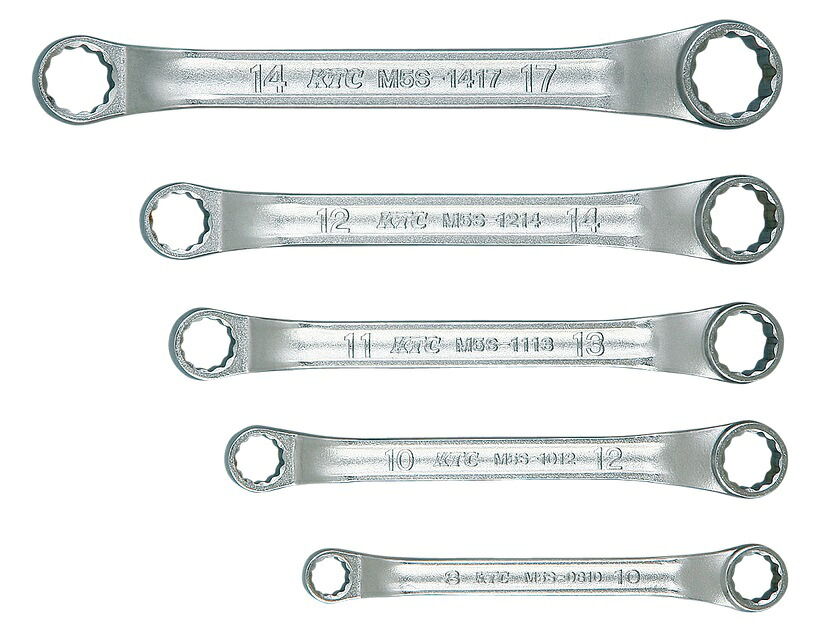 【ポイント10倍】京都機械工具 (KTC) 45゚X6゚ ショートメガネレンチセット TM5S05|道具屋さん店