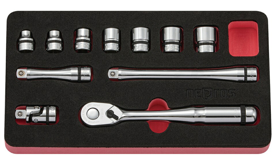 【ポイント10倍】KTC ネプロス (9.5SQ) ソケットレンチセット(インチ) NTB311BC