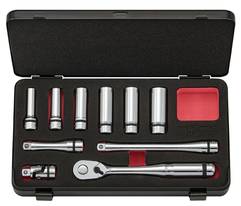 KTC ネプロス (9.5SQ) ディープソケットレンチセット NTB3L10CZ