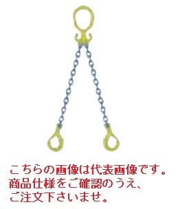【直送品】 マーテック チェーンスリング 2本吊りセット MG2-GBK 10mm 全長1.5m (MG2-GBK-10-15)