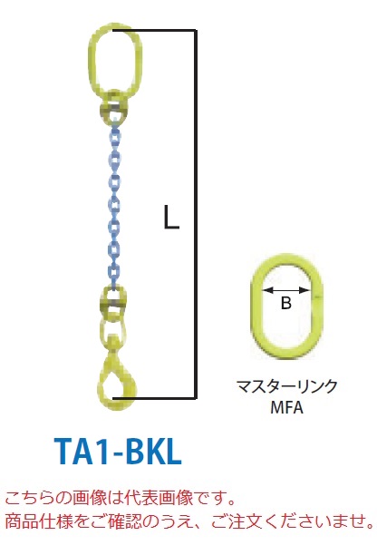 【ポイント5倍】【直送品】 マーテック チェーンスリング 1本吊りセット TA1-BKL 6mm 全長1.5m (TA1-BKL-6-15)