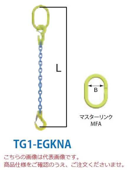 【直送品】 マーテック チェーンスリング 1本吊り仕掛ける TG1-EGKNA 16粍 全長1.5m (TG1-EGKNA-16-15)