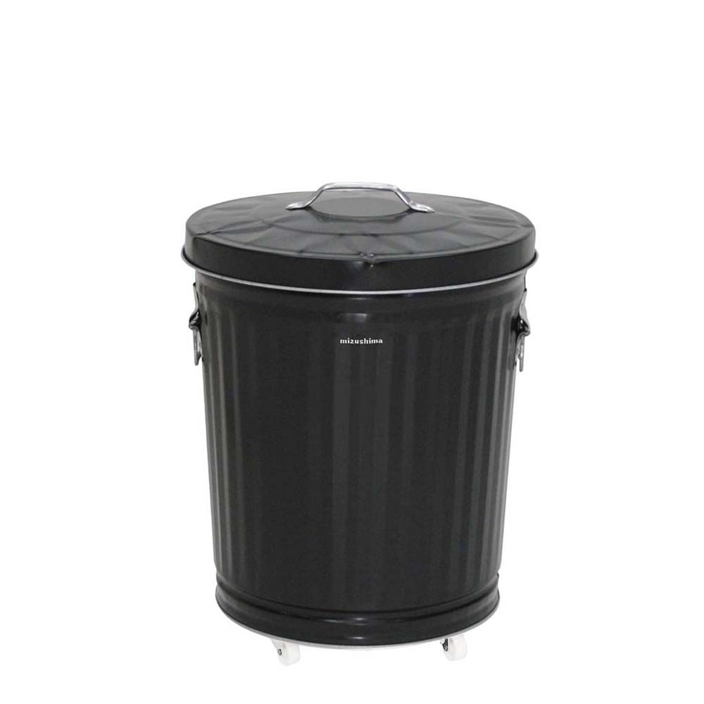 【ポイント10倍】【直送品】 ミヅシマ工業 ダストBOX キャスター付き 33L ブラック (3670343) 【特大・送料別】