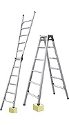 【直送品】 ナカオ (NAKAO) 四脚調節式はしご兼用脚立 アルマック JQN-180 【大型】