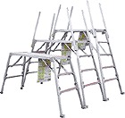 【ポイント10倍】【直送品】 ナカオ (NAKAO) 四脚調節式足場台 楽駝 SKY-18-4 可搬式作業台 【大型】