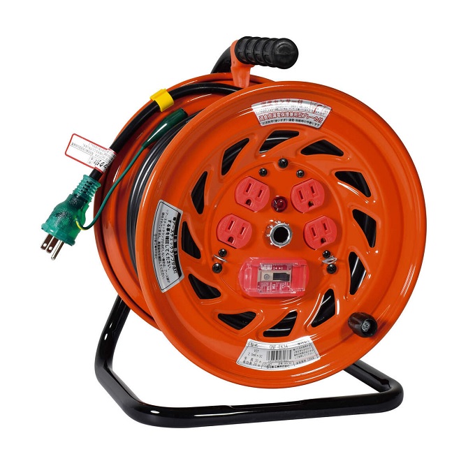 【ポイント10倍】日動工業 アースチェックリール GNF-EK34 100V 過負荷漏電保護兼用ブレーカー付 《コードリール》 22,805円
