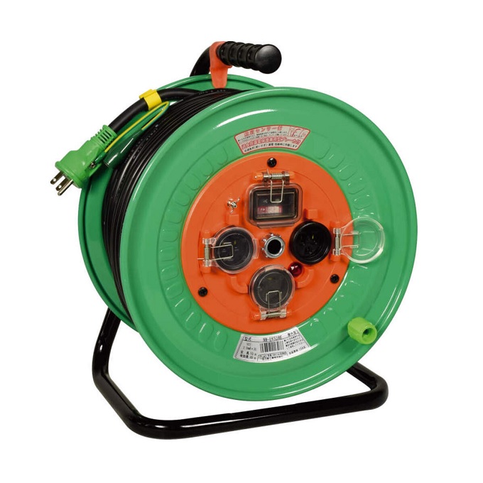 【ポイント10倍】日動工業 電工ドラム NW-EK53RE 100V 過負荷漏電保護兼用ブレーカー付 《リペアポッキンドラム》