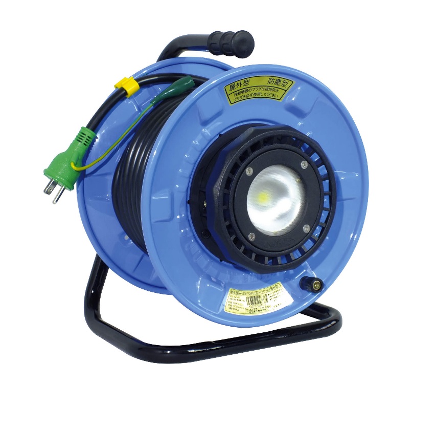 【ポイント10倍】日動工業 LEDライトリール SDW-EK22-10W 100V 過負荷漏電保護兼用ブレーカー付 《防雨・防塵型コードリール》｜道具屋さん店