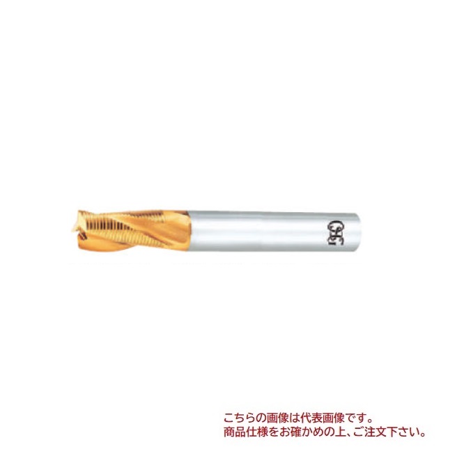 【尖んがり5倍】オーエスジー(OSG) TiN上塗り ハイスラフィングエンドミル ロングシャンク ファインピッチ形 TIN-LS-RESF 10 (71360)