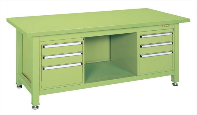 【ポイント5倍】【直送品】 サカエ 超重量作業台Wタイプ(キャビネットW-3N×2個付) WS-83F3B (045297) 【大型】|道具屋さん店