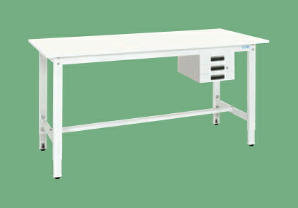 【直送品】 サカエ 軽量高さ調整作業台(抗ウイルス天板・キャビネット3段付) TKK8-097CVPW (046363) 【大型】|道具屋さん店