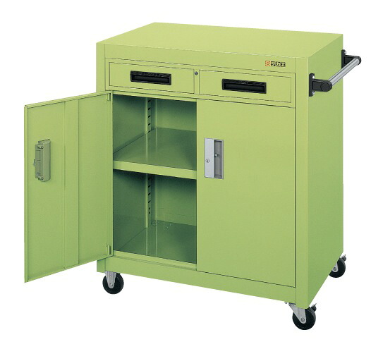 【ポイント5倍】【直送品】 サカエ パネルワゴン(天板フラット・引出し・扉付) PKW-7A (020716) 【大型】|道具屋さん店