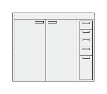 【直送品】 サカエ ピットイン(キャビネット・天板付) PN-F23W (251740) 【大型】｜道具屋さん店