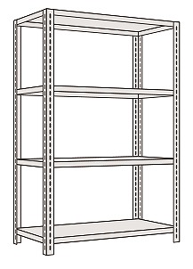 【ポイント5倍】【直送品】 サカエ 開放型棚(120KG/段・高さ1800MM・4段タイプ) LW1124 (203737) 【特大・送料別】