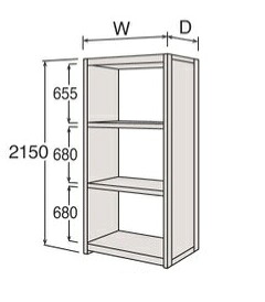 【直送品】 サカエ カノラライト軽量棚 6U74BB-ZJ14 (268951) 【特大・送料別】｜道具屋さん店