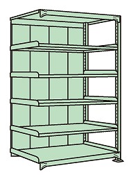 【ポイント5倍】【直送品】 サカエ 中軽量棚PML型パネル付(250KG/段・連結・6段タイプ) PMLG-2346R (183535) 【特大・送料別】