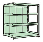 【ポイント10倍】【直送品】 サカエ 中軽量棚PML型パネル付(250KG/段・連結・4段タイプ) PMLG-8144R (183399) 【特大・送料別】