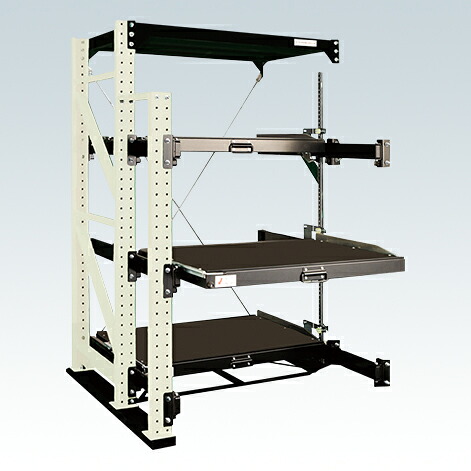【直送品】 サカエ スライドラック フルストロークタイプ(1000kg・連結) NSDR-14FRW (188087) 【特大・送料別】