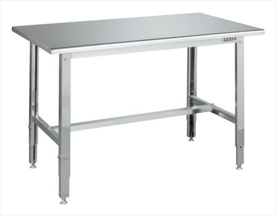 【ポイント10倍】【直送品】 サカエ ステンレス高さ調整作業台(天板R付・SUS430) SUT4-126RC (081382) 【大型】