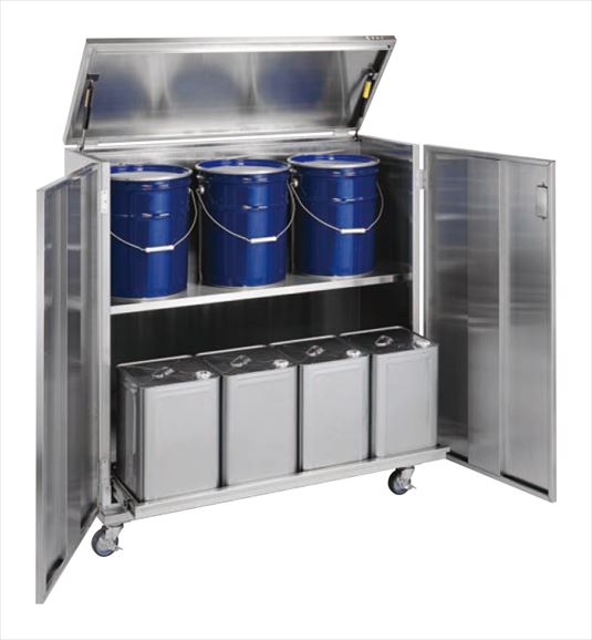 【直送品】 サカエ 一斗缶保管庫(SUS430タイプ・移動式) SU4-ITKBR (083154) 【大型】 144,650円