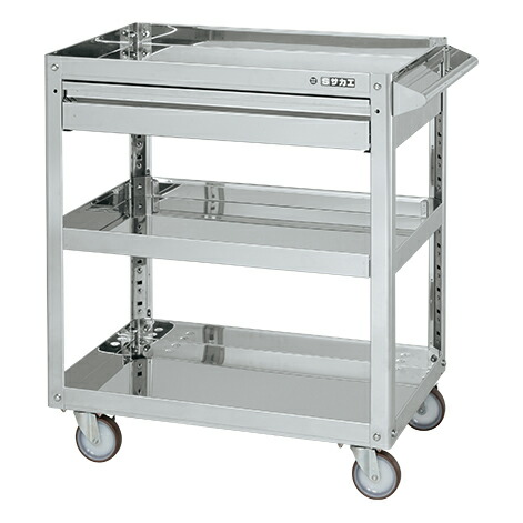 【ポイント10倍】【直送品】 サカエ ステンレススーパーワゴン(プレート式)SUS304 SAP3-6083ANU (084863) 【大型】