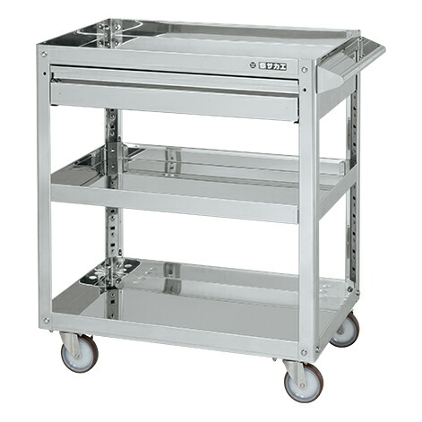 【ポイント10倍】【直送品】 サカエ ステンレススーパーワゴン(プレート式)SUS304 SAP3-6083ASNU (084867) 【大型】