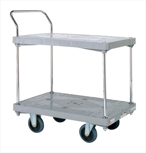 【ポイント5倍】【直送品】 サカエ 樹脂ハンドカー(2段片袖・サイレントキャスター) LHN-22S (210932) 【大型】|道具屋さん店