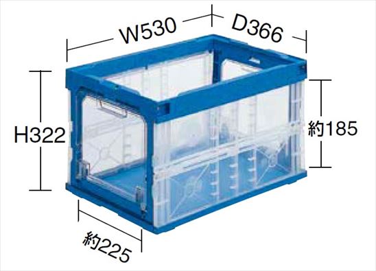 【ポイント10倍】【直送品】 サカエ オリタタミコンテナー扉付 50B2TM (191445) 【送料別】